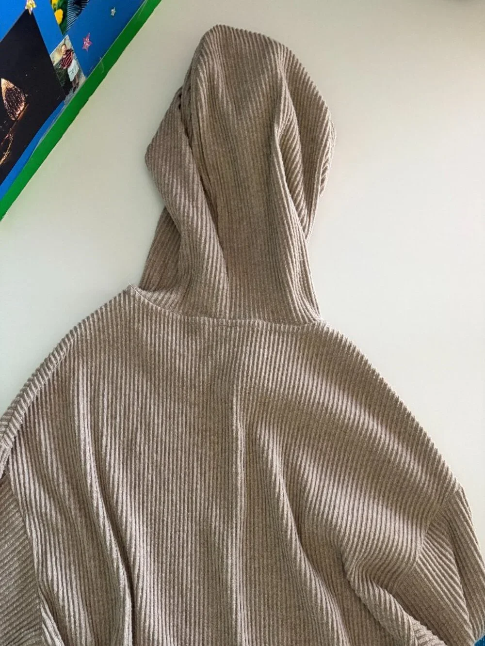 ALO Muse Hoodie Ribbed Cropped Sweatshirt - Gravel Heather - Size XS